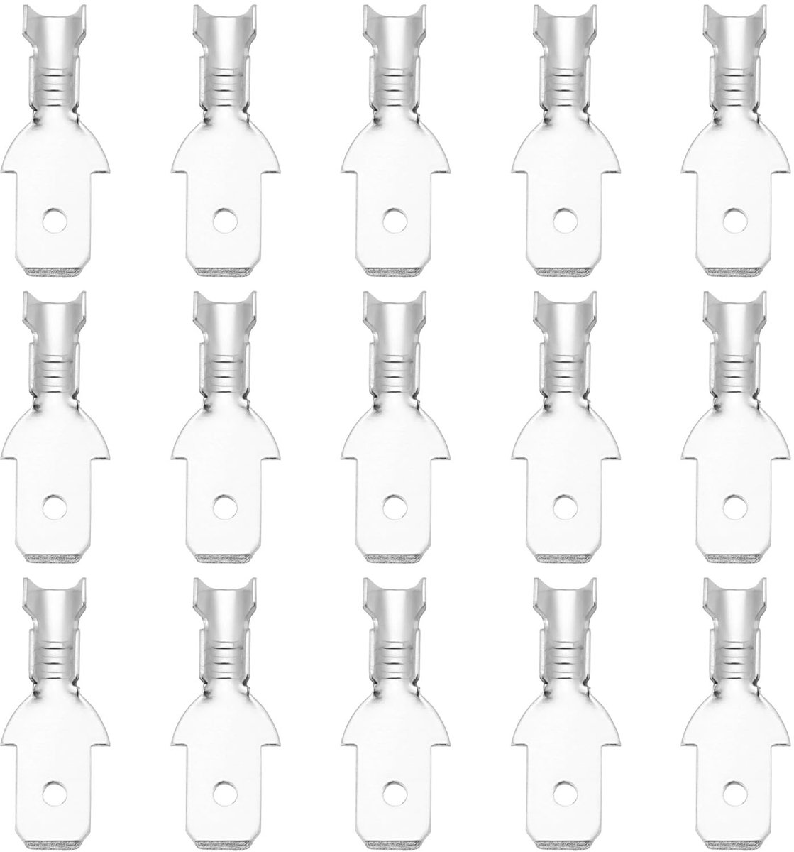 Dailygoods - 200 stuks krimpklemmen - Mannelijke spadeconnectoren - Betrouwbare verbinding - 4,8 mm - Ongeïsoleerde terminals - Geschikt voor 20-16