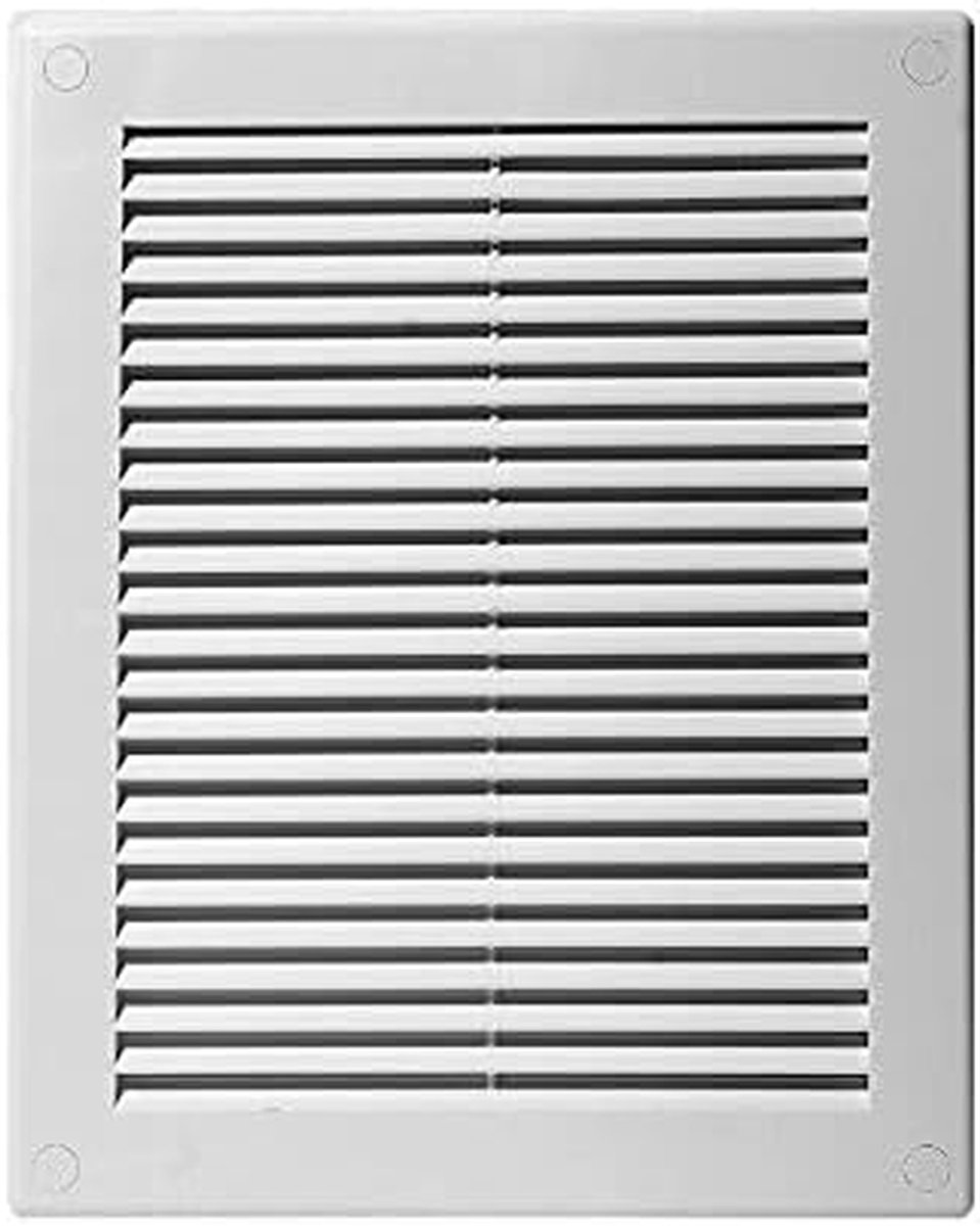 Ventilatierooster - Kanaal Cover - Ventilatie Binnen - Met Vliegengaas - 200mm x 250mm - Wit
