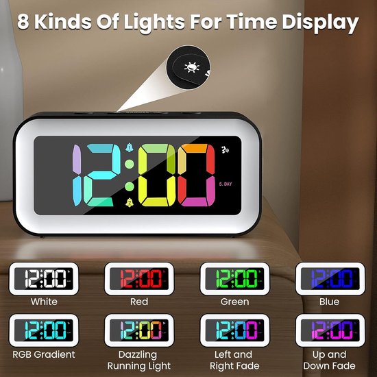 Lichtwekker Kinderen - Digitale Wekker - Wakker Worden - RGB Kleuren - 8.8 x 3.81 x 5.5 cm - Niet gespecificeerd — afbeelding 2