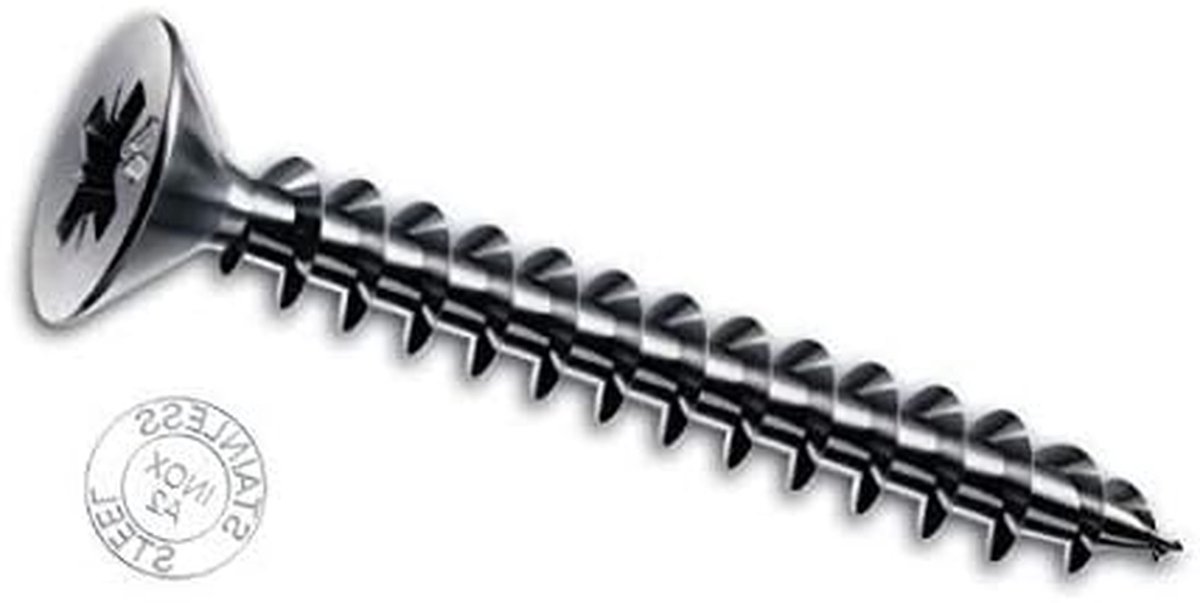 Houtschroeven - Kruiskopschroeven - Bevestigen Hout - Roestvrij Staal - 45 x 40 mm - Zilver