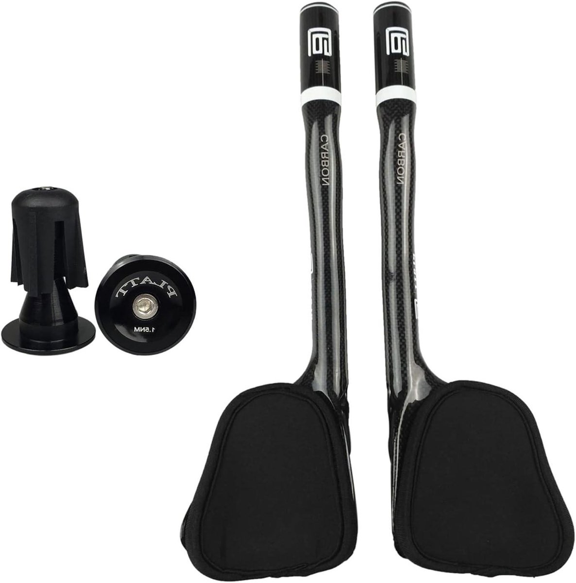 Fiets Aero Stuur - Tri Bars Stuur - Fietsen - Volledig Koolstofvezel - 340 mm - Wit
