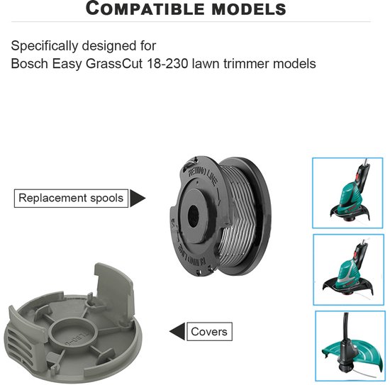 Vervangende spoel en dekselset voor Bosch Easy GrassCut van Merkloos	 — afbeelding 3