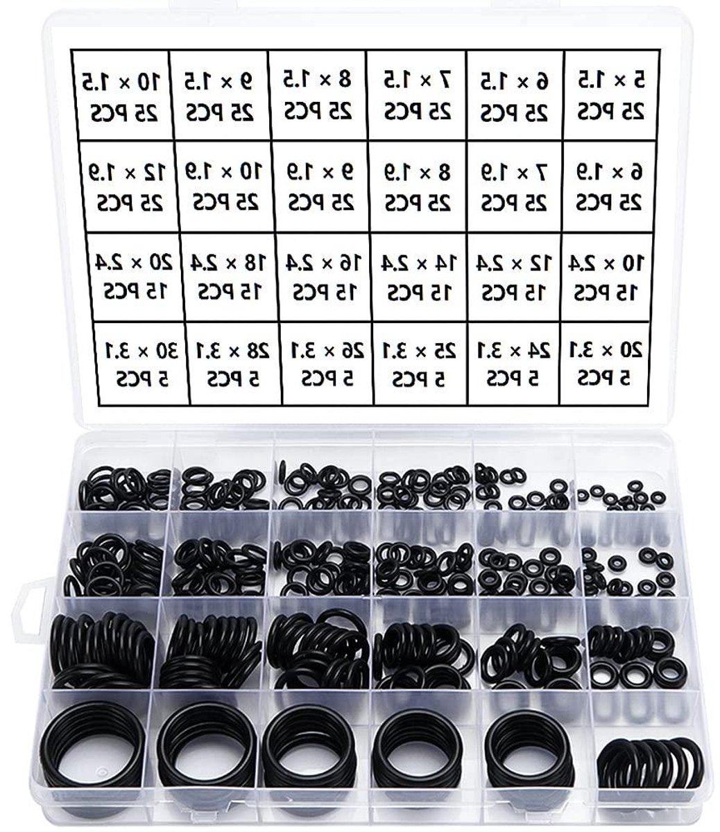 O-ringen Assortiment - Rubberen Afdichtingen Nitrilringen - Lekkages Voorkomen - 420 Stuks 24 Maten - Diverse Maten - Zwart