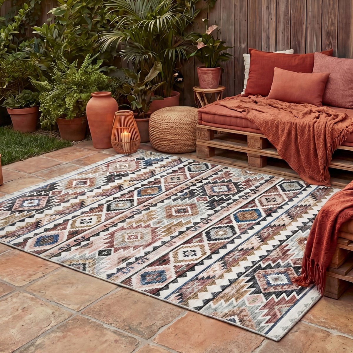 FRAAI Kelim buitenkleed - Lira Inca | Wasbaar - 160x230cm