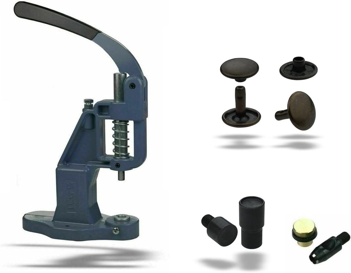 Klinknagelpers Set - Holle Klinknagels Gereedschap - Kleding Repareren - Dubbele Kop Klinknagels - 100 Stuks - Antiek