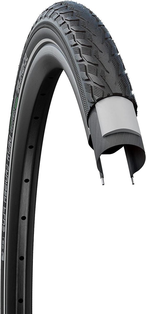 Fietsband - Stadsband Toerband - Veilig Fietsen - 3mm PunctureGuard - 28x2.00 - Zwart/Reflecterend