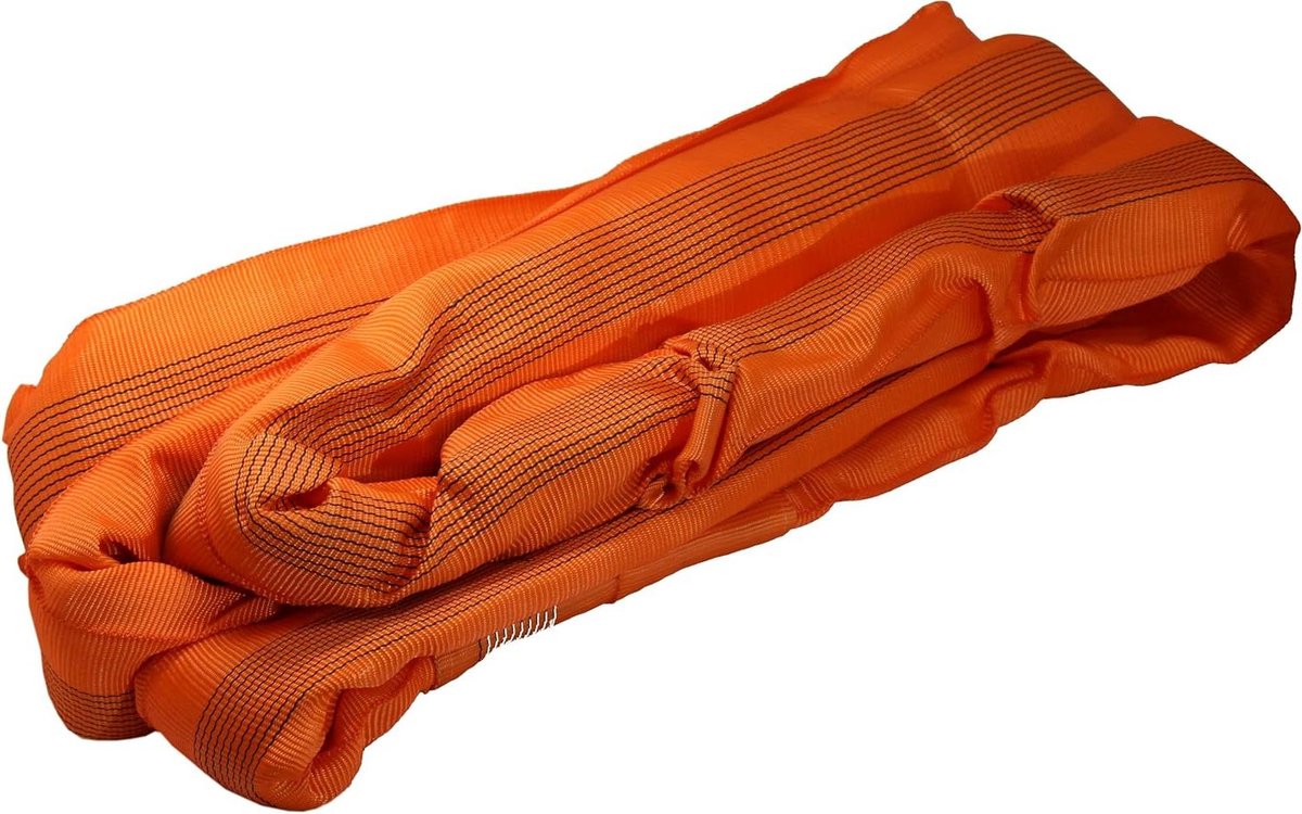 Ronde Hefband - Hijsband Sjorband - Zware Lasten Tillen - Enkele Mantel - 10.000 kg 3 m - Oranje