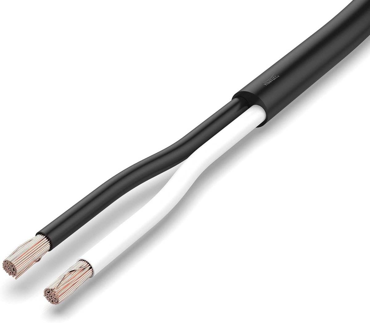 Voertuigkabel 2x15 mm² - Autokabel Ronde Kabel - Bedrading Aanhangers - Gekleurde Aders - Per Meter - Zwart
