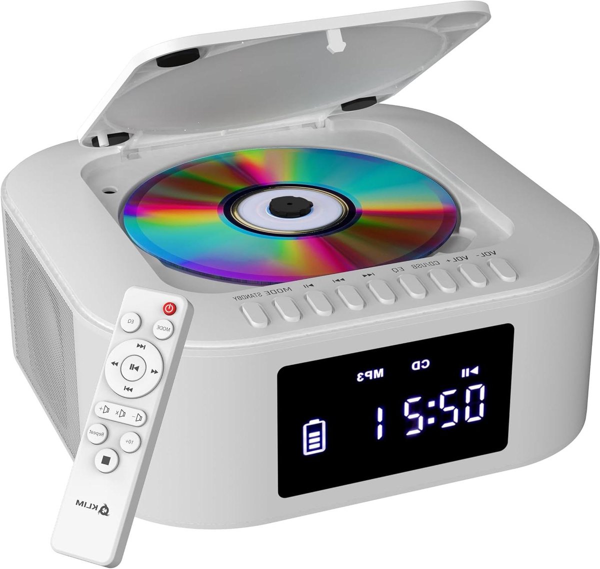 Portable CD Radio - Boombox Muziekspeler - Muziek Luisteren - Extra BASS Subwoofer - Draagbaar - Wit