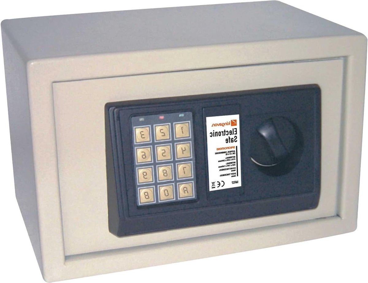 Elektronische Kluis - Veiligheidsbox Kluisje - Waardevolle Spullen Beveiligen - Programmeerbaar Cijferslot - 31x20x20 cm - Zwart