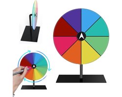 Gelukswiel - Draaiwiel Prijsuitreiking - Feesten Promoties - 8 Kleurrijke Prijssleuven - 20 cm - Regenboog