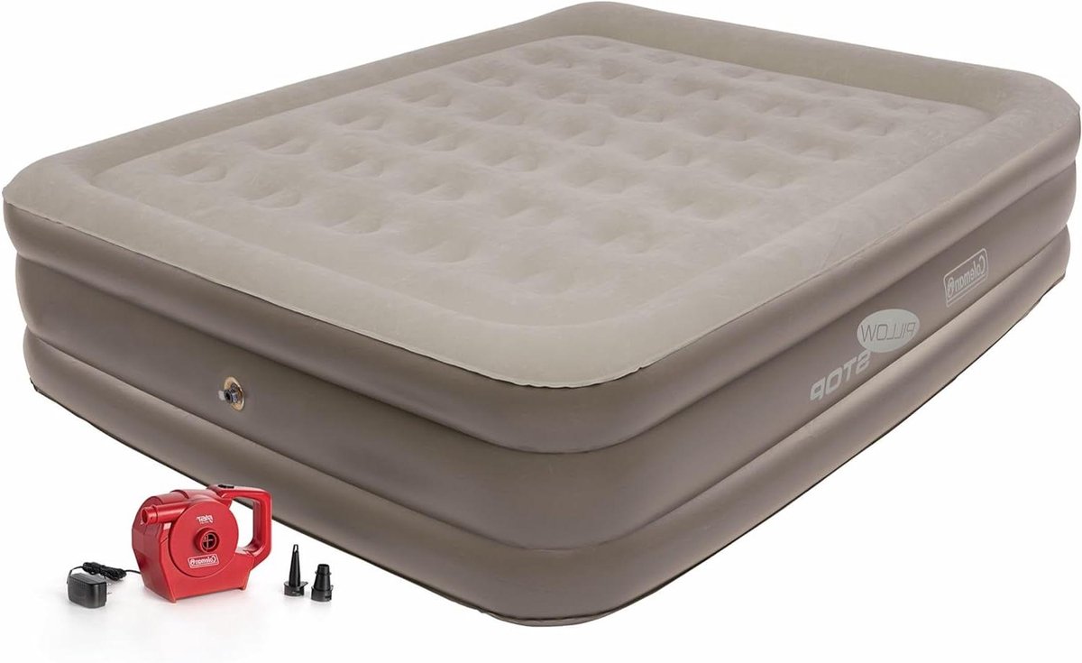 Luchtmatras Queen - Opblaasbaar Bed - Kamperen en Logeren - Verhoogd Model - 457 cm Hoog - Grijs