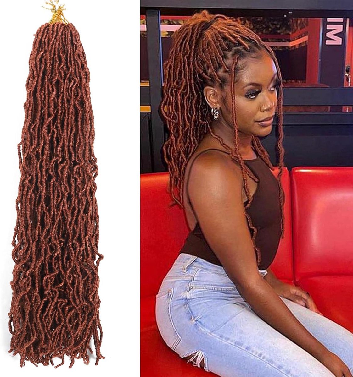 Crochet Haar Extensions - Soft Locs Wavy Twist - Haar Stijlen - Zacht en Natuurlijk - 50 cm - Ginger
