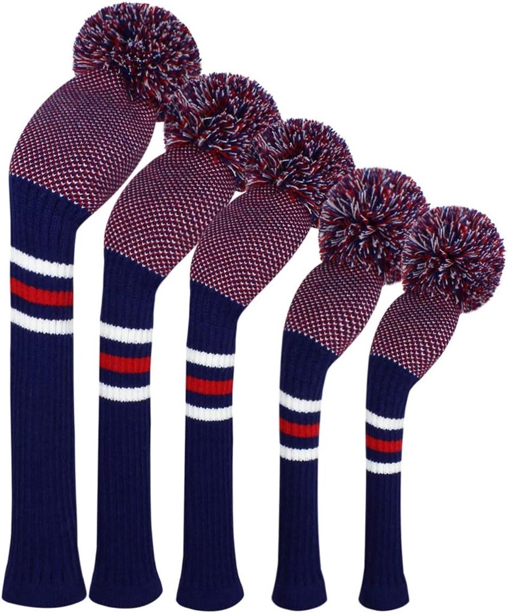 Golf Club Head Covers - Golf Sets - Golf Club Bescherming - Dubbele Laag Gebreid - Set van 5 - Gepunt