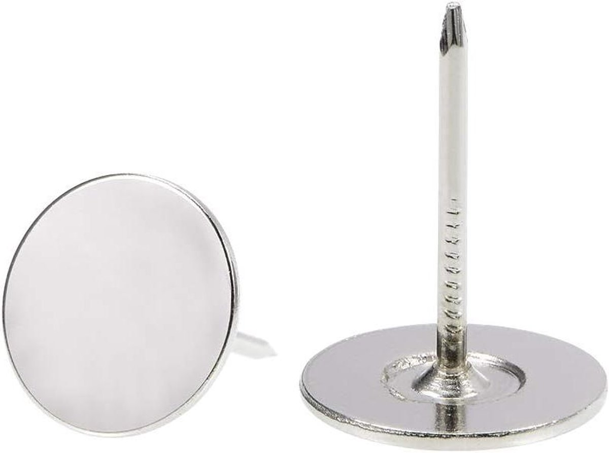 Meubelspijkers - Decoratieve Nagels - Meubels Bekleden - Platte Kop - 19 mm x 25 mm - Zilver