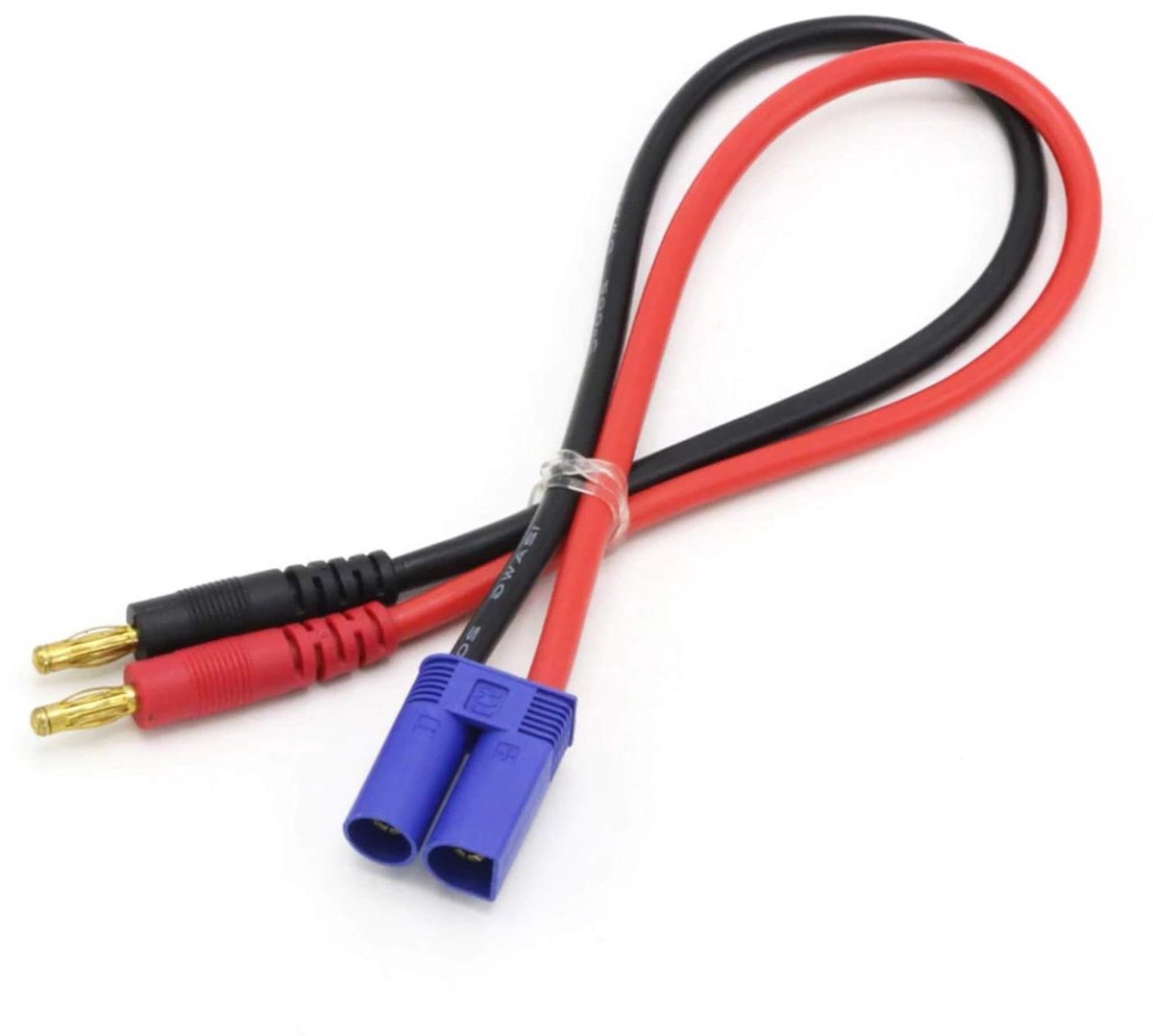 Acculader Kabel - Verlengkabel Adapter - Hobby Modellen - Hoge Stroom EC5 - 30 cm - Zwart