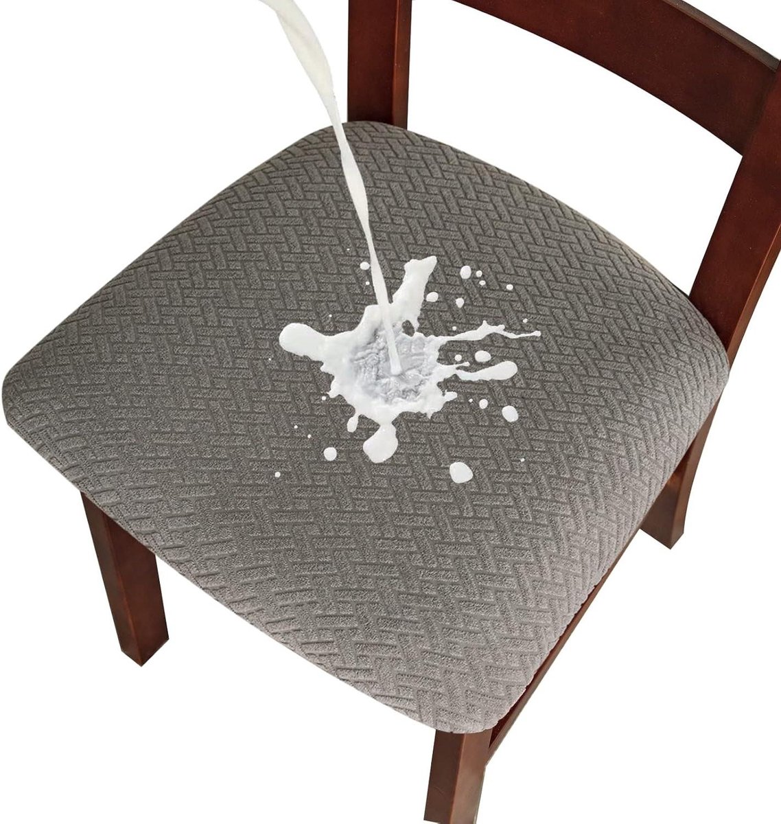 Stoelhoezen Eetkamer - Stoelbeschermers Keuken - Meubels Beschermen - Waterdichte Stof - Past op Stoelen 40-50cm - Grijs