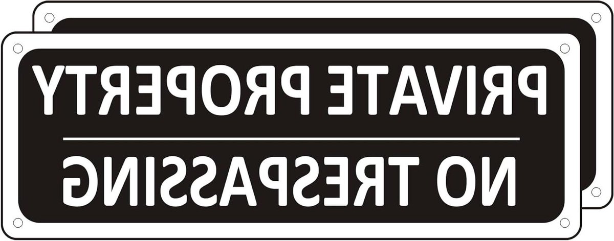 Privé Eigendom Borden - Waarschuwingsborden Verboden Toegang - Terrein Beveiligen - UV-Coating Weerbestendig - 10 x 3.5 inch - Zwart Wit