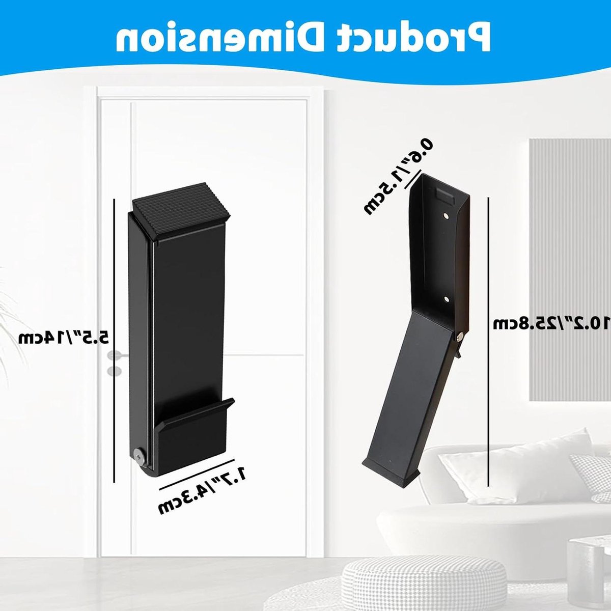 Deurstoppers - Deurstop - Muren Beschermen - Robuust Ontwerp - 4.06 x 4.06 x 13.46 cm - Zwart