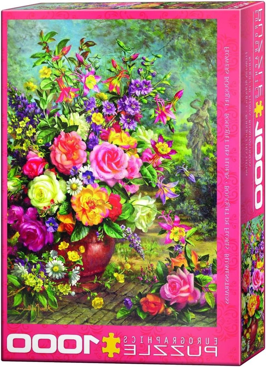Bloemenboeket Puzzel - Legpuzzel Volwassenen - Ontspannen Tijdverdrijf - Gedetailleerd Afbeeldingsontwerp - 1000 Stukjes - Multicolor