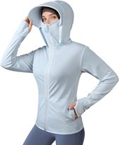 UPF 50+ zonbescherming hoodies lange mouwen zon shirts Rash Guard Top zonwering UV-bescherming jas ritssluiting lichtgewicht hoodie jas met duimgaten voor wandelen hardlopen outdoor
