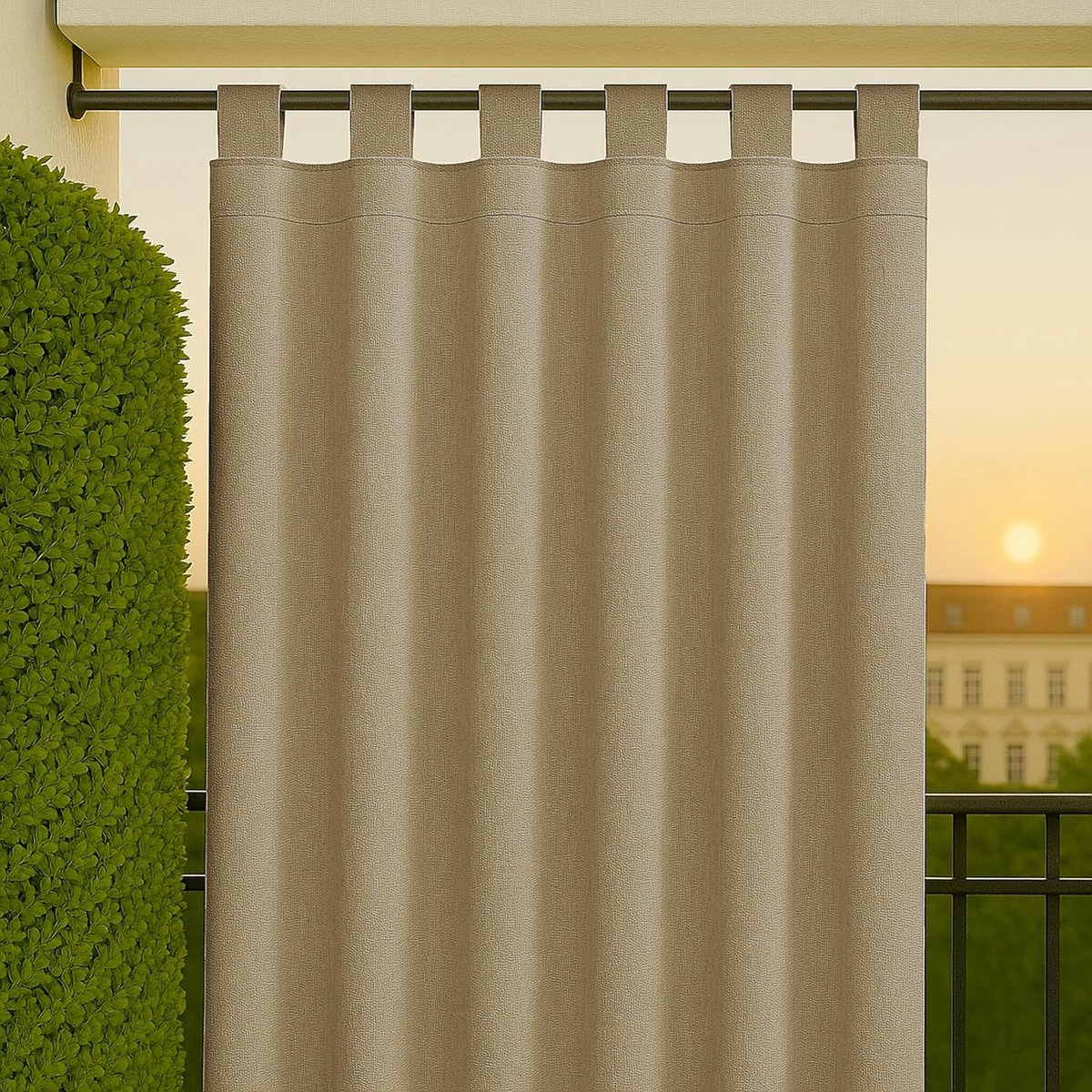 Luifels met voorbijgangersdruppelwaterdichte schimmelwerende gordijnen voor tuinhuis ondoorzichtige zijparasols met ogen gemaakt van UV-beschermende stof voor balkon terras (Beige