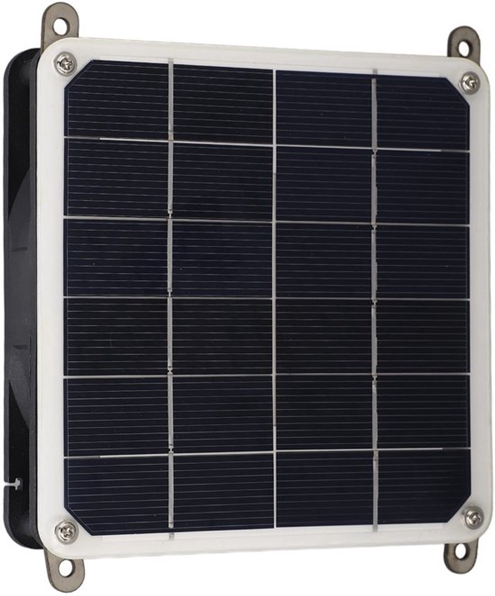 Store_9 - Solar Powered Afzuigventilator - Energiebesparend - Wit