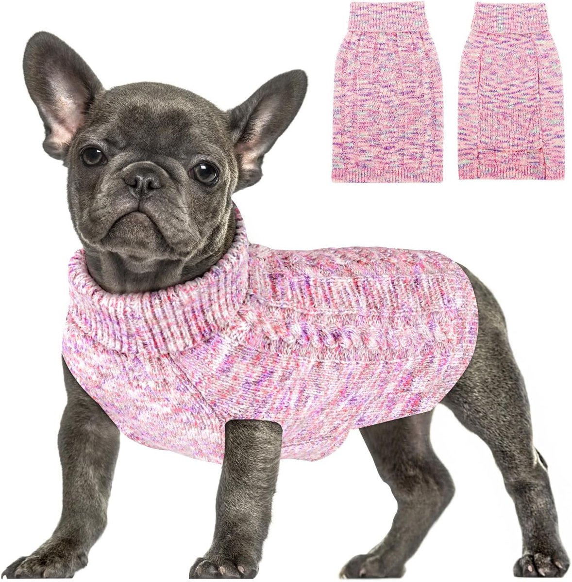 Hondentrui, warme hondentrui, rolkraag, huisdiertrui, kleding voor kleine en middelgrote honden, warme wintertrui voor honden