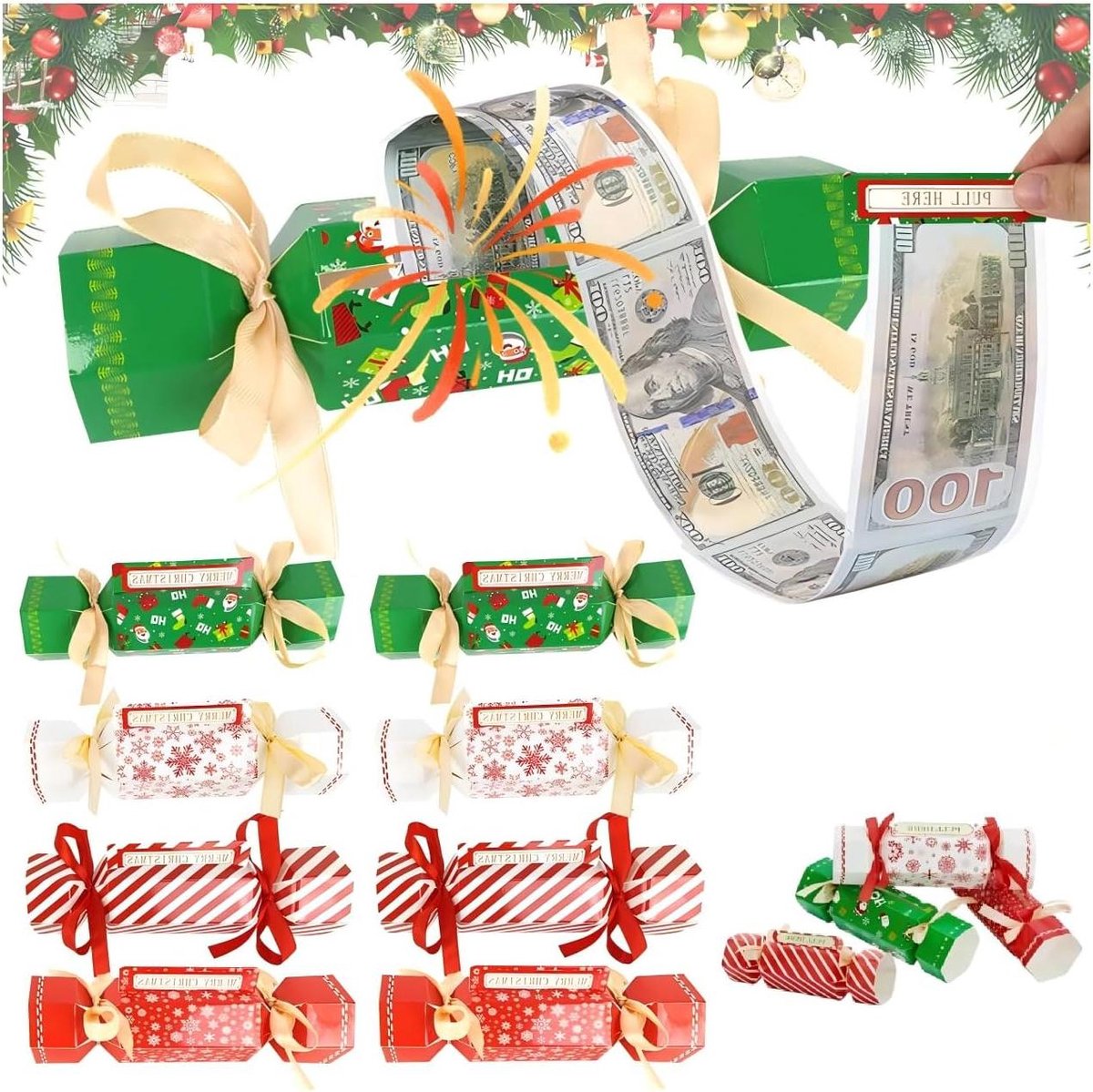 Kerst Geld Dozen - Geld Geschenkdozen - Cadeau Geven - Speciaal Ontwerp - 217 x 112 cm - Kerstkleuren