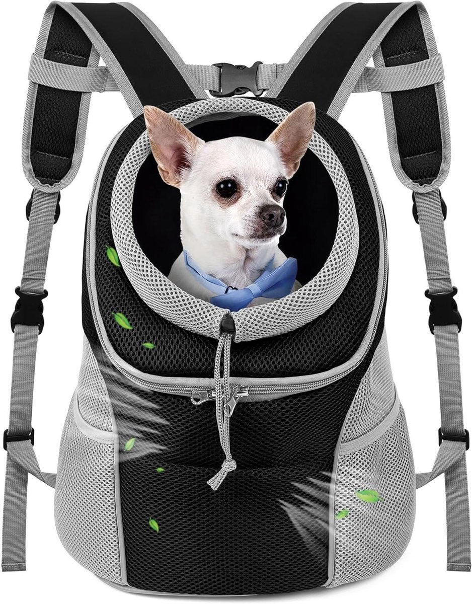 Hondendrager Rugzak - Reisdrager Puppy - Huisdier Vervoer - Ademend Ontwerp - 47 x 21 x 32 cm - Grijs