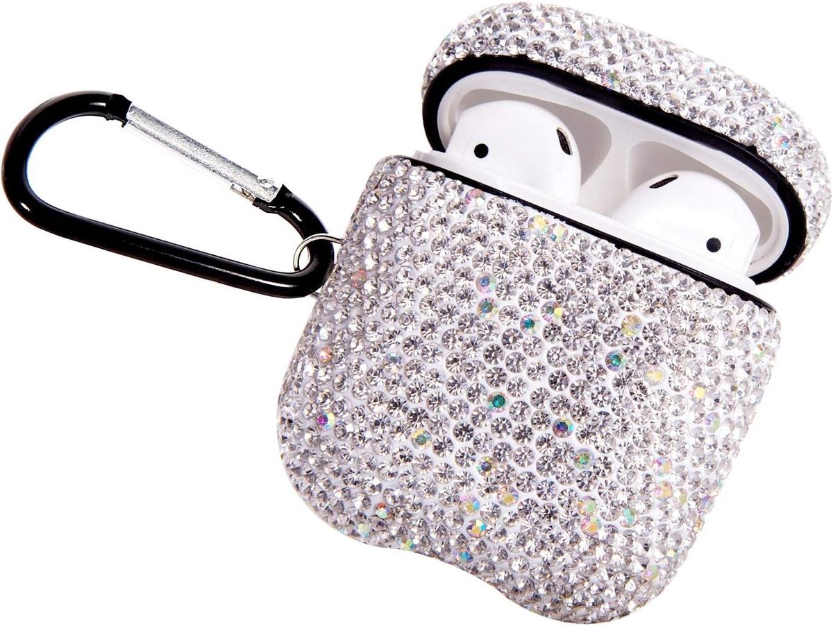 AirPods Case - Hoesje Opladen Case - Bescherming Koptelefoon - Luxe Strass Design - 8.89 x 6.4 x 3.61 cm