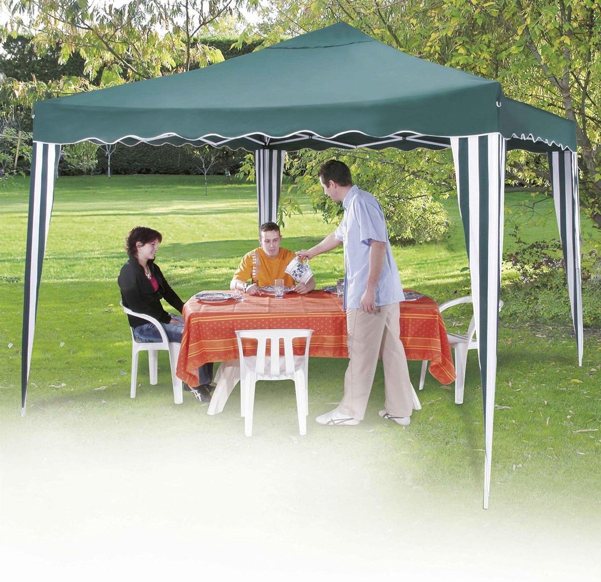 Partytent Paviljoen - Feesttent Vouwtent - Buitenfeest Organiseren - Eenvoudig Klapsysteem - 3 x 3 m - Groen