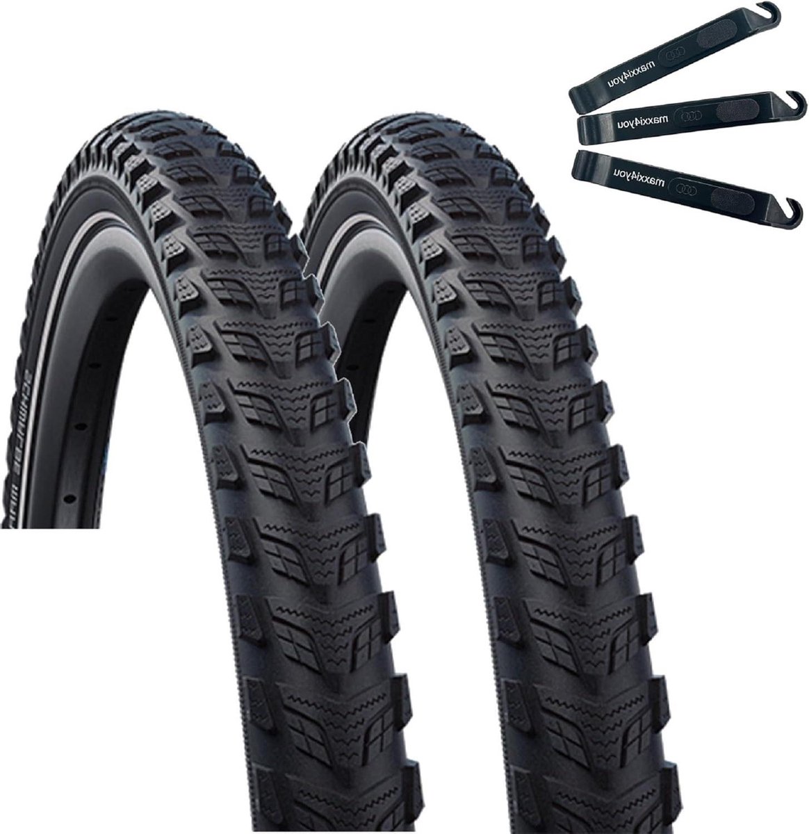 Fietsbanden Set - Banden Fiets - Veilig Fietsen - Reflecterende Streep - 55-622 - Zwart