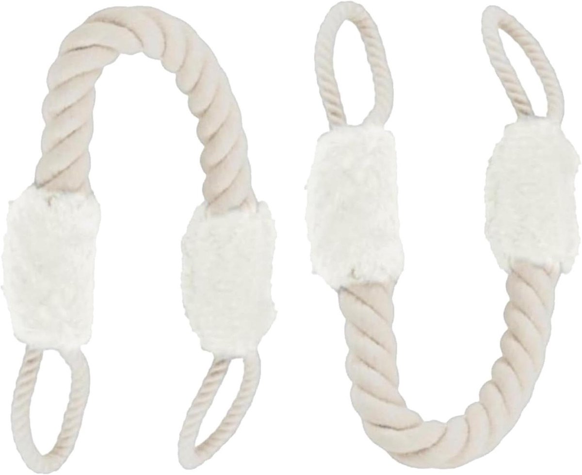 Deurstopper Klemmen - Deurklink Bescherming - Huis Beveiligen - Katoenen Touw - 2 stuks - Wit