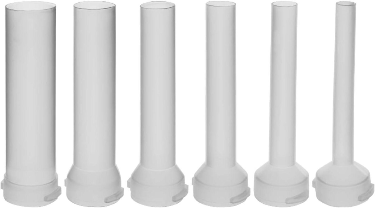 Reserveonderdelen Worstvuller - Vulmondstukken Vultuiten - Zelf Worsten Maken - 6 Verschillende Maten - 5 kg Vulllers - Wit