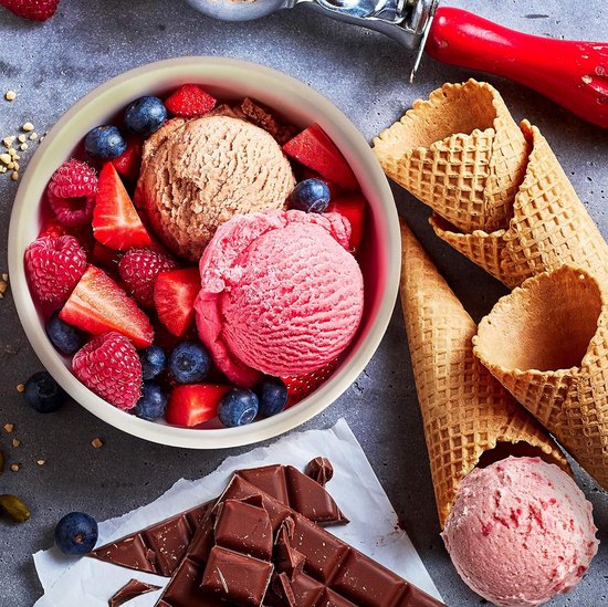 Set van 2 IJscontainers met Deksel - Perfect voor Zelfgemaakt IJs, Sorbet en Gelato - 1 Liter Capaciteit van Merkloos — afbeelding 3