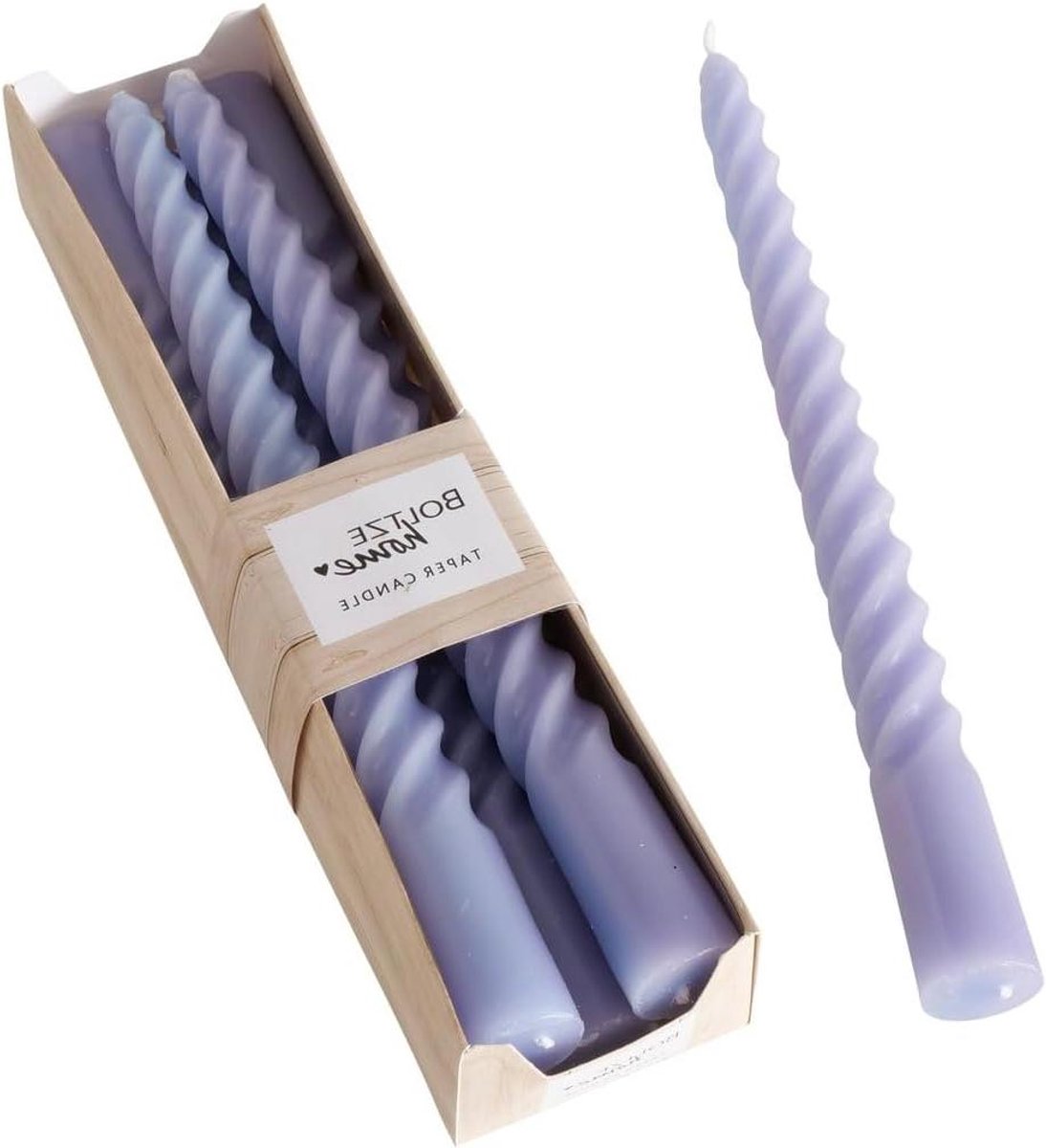 Staafkaars Set - Twisted Kaarsen - Tafeldecoratie - Gegroefd Design - 20 cm Hoog - Lichtpaars