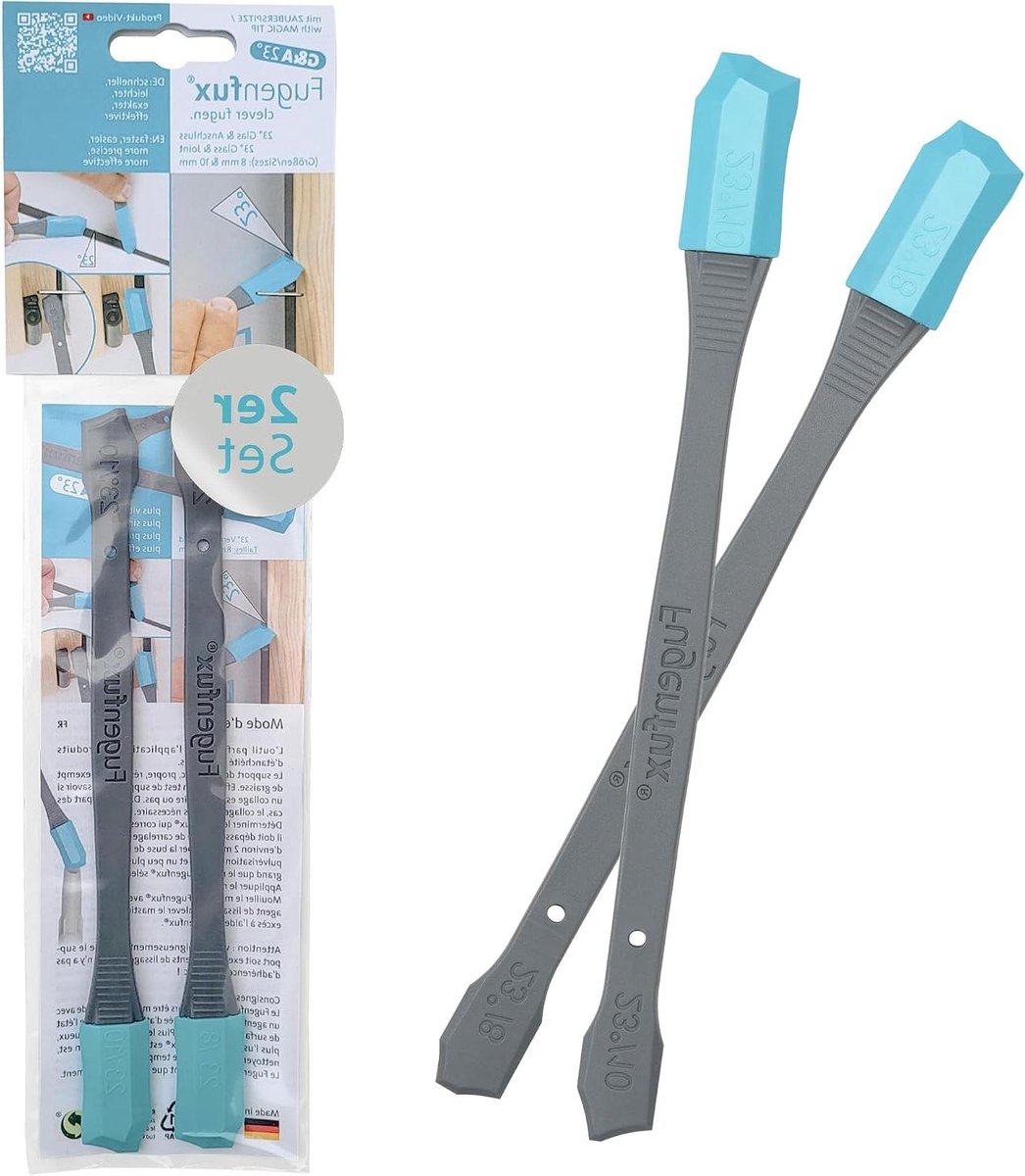 Voegenverwijderaar Set - Kitverwijderaar gereedschap - Nauwkeurig voegen - 23 graden hoek - 8mm en 10mm - Grijs