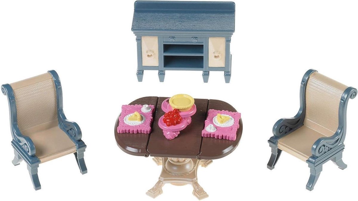 Eetkamer Set - Poppenhuis Meubels - Poppenhuis Spelen - Inclusief Tafel - Schaal 1:12 - Multicolor