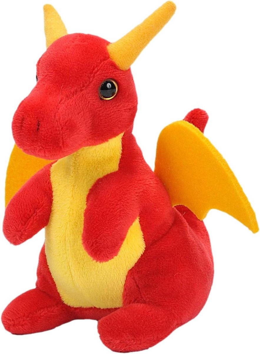 Pluche Draak - Knuffel Dier - Spelen en Leren - Gemaakt van Gerecycled Materiaal - 12.7 cm - Groen