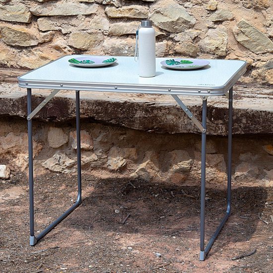 Lichtgewicht Opklapbare Tafel met Stalen Frame - Wit MDF - 80x60x70 cm — afbeelding 3
