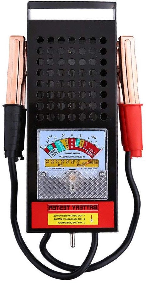 Accutester - Batterij Lader - Auto Accu Testen - 6-12V 100A - 32 x 8 x 16 cm - Zwart