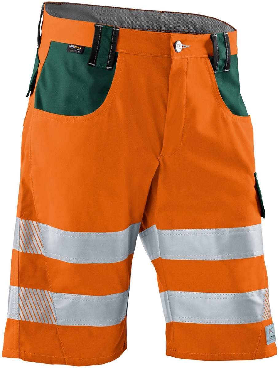 KUBLER PSA REFLECTIQ 23078340 Hi Vis Reflecterend Korte Werkbroek HEREN Werkshort Signaaloranje Mosgroen - Waterafstotend