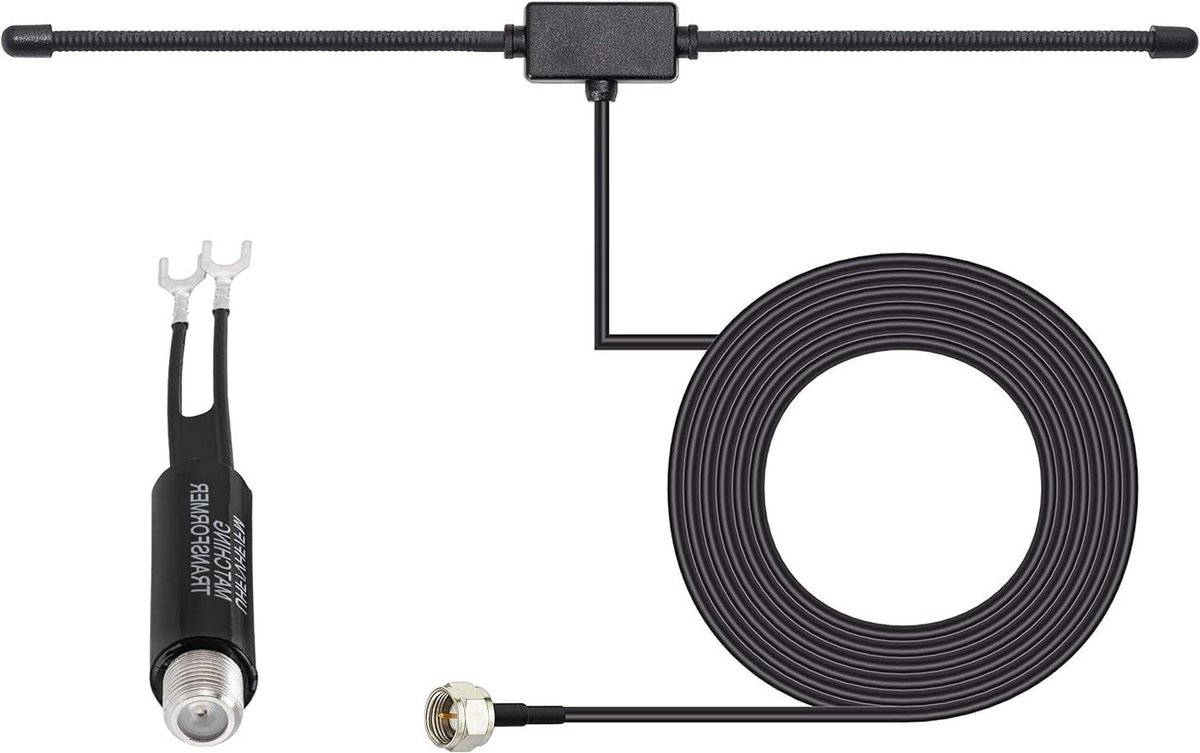 Dipool Antenne - FM Radio Antenne - Signaal Verbeteren - Universele Connector - 75 Ohm - Zwart