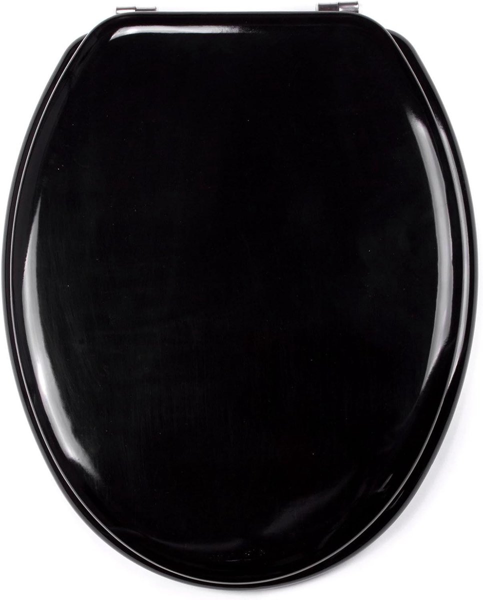 Toiletbril MDF - Toiletdeksel - Badkamer Upgrade - Modern Design - 30 x 20 x 15 cm - Zwart