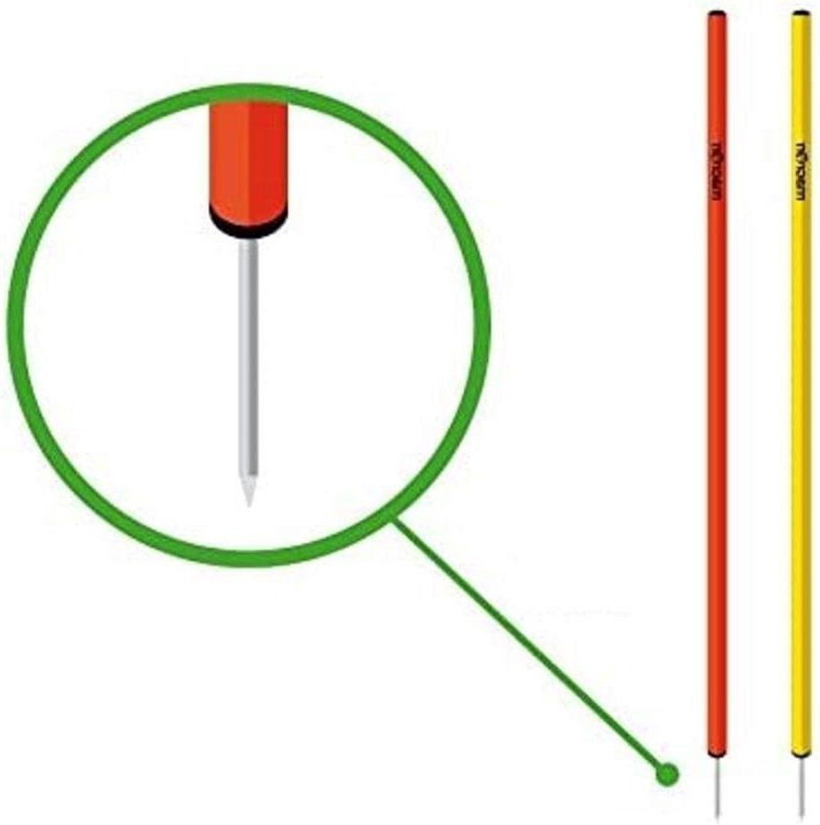 Slalom Stokken - Trainingspalen Voetbal - Sport Training - Met Grondpen - 170 cm - Neon Oranje