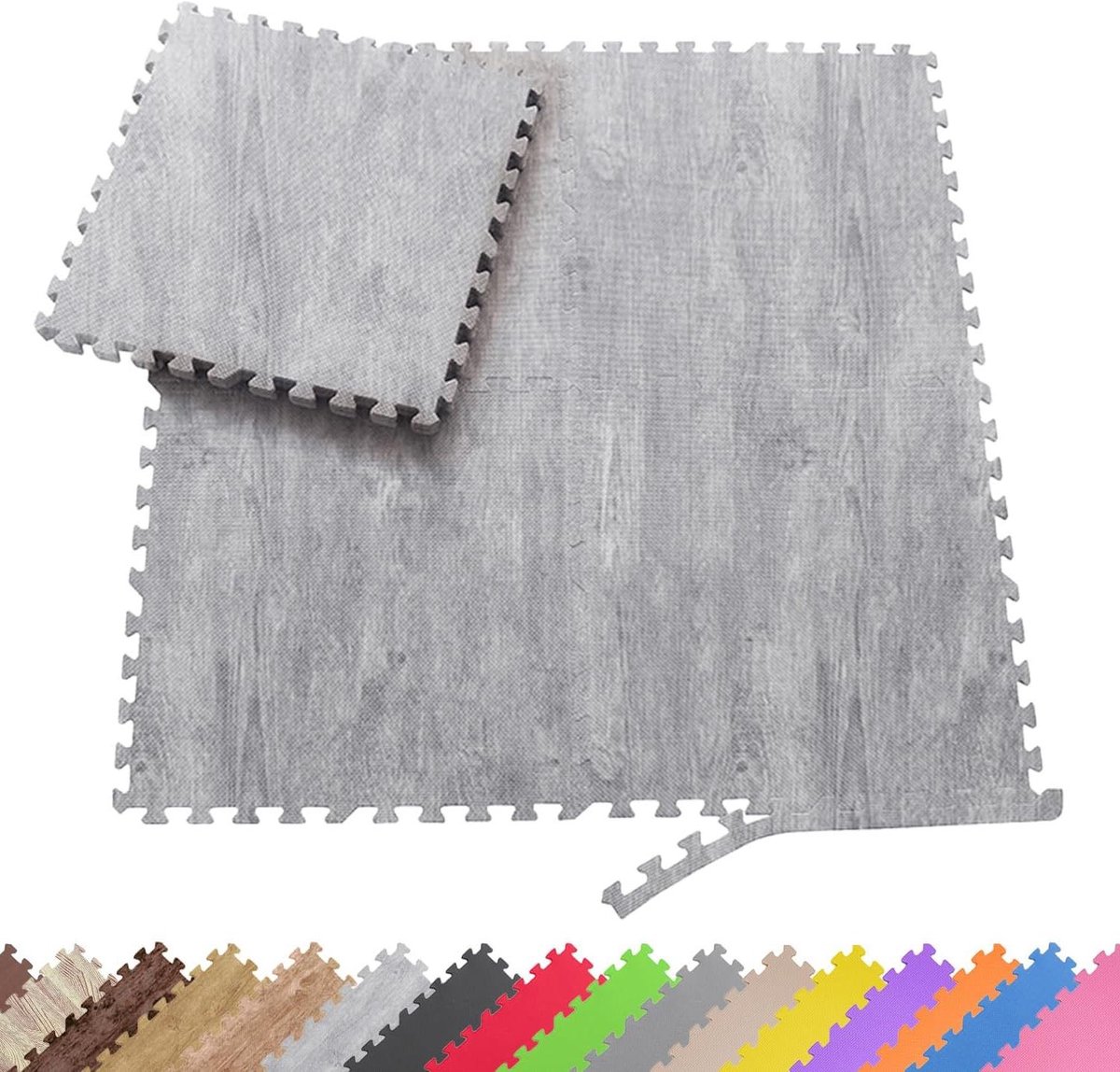 Beschermende mattenset - Vloerbescherming mat puzzelmat - Fitnessapparaten plaatsen - Uitbreidbaar puzzelsysteem - 60x60x1 cm - Zwart