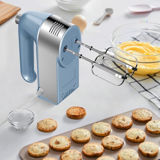 Krachtige Elektrische Handmixer met Kom en 5 Accessoires - 450W voor Beslag en Room — afbeelding 5