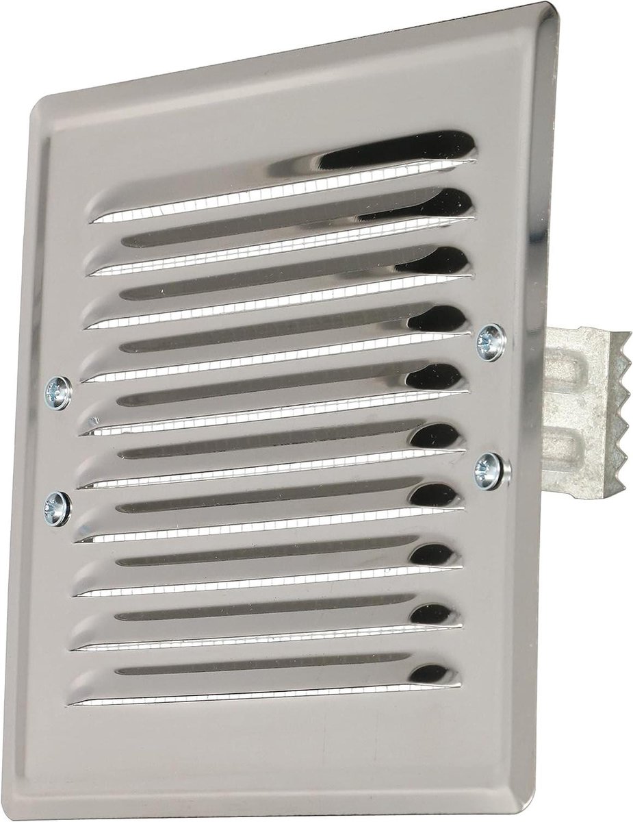 Ventilatierooster - Afvoerrooster - Luchtcirculatie - Insectenwering - 165 x 165 mm - Roestvrij staal