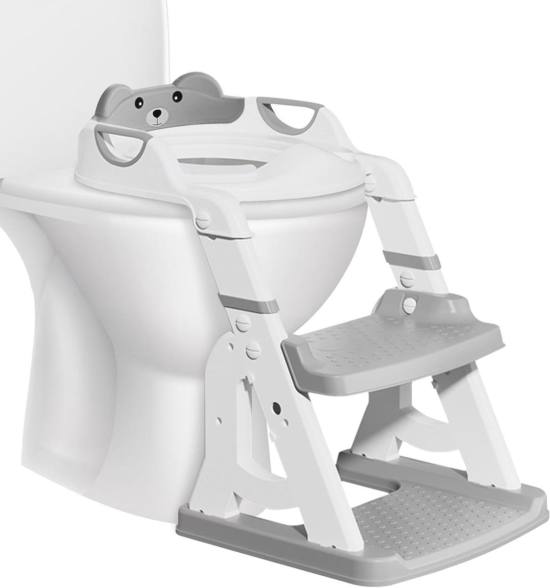 Kinder Toiletbril - Zindelijkheidstrainer - Zelfstandig naar toilet - In hoogte verstelbaar - Opvouwbaar ontwerp - Grijs